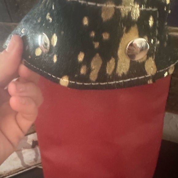 Lauraine’s HOH acid wash and leather vehicle hanging reusable trash storage bag - Picture 6 of 11